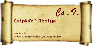 Csipkó Ibolya névjegykártya